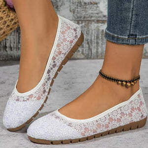 Round Toe Slip-ons, close-up detail