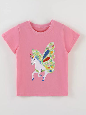 Children's Unicorn Short Sleeve T-shirt, side view