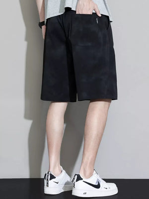 Men's Plus Size Casual Drawstring Cargo Shorts, side view