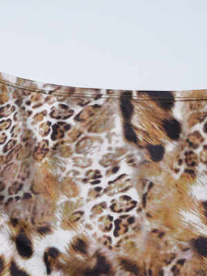 Leopard print cami and skirt set with lace trim detail