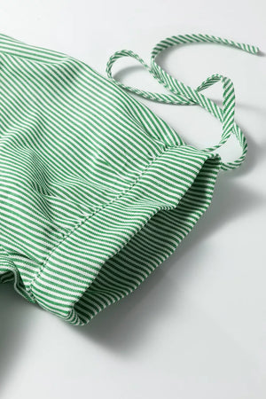 Striped Collared Split Neck Half Sleeve Blouse, fit detail