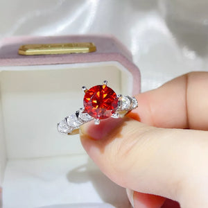 0.3 Carat Solitaire Moissanite 925 Silver Ring, side view
