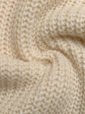 Ribbed knit cardigan in khaki acrylic with bow detail close-up