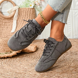 Lace Up Round Toe Sneakers in Brown, view 12