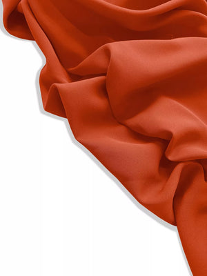 Smocked Ruched Sleeve Maxi Dress in Orange-Red, model styling view