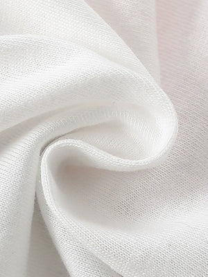 White cotton blend t-shirt fabric detail