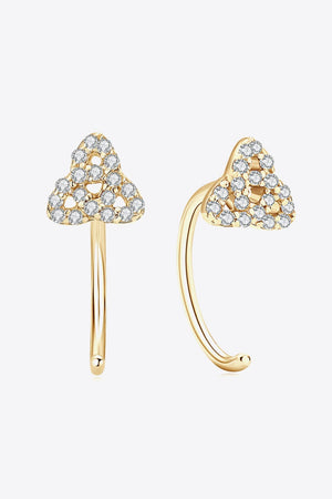 Gold diamond-dusted crescent ear climbers with a celestial design