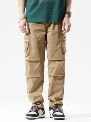 Men's Khakis cargo pants with multiple pockets and a relaxed fit.
