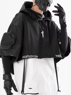 Men's Oversized Cropped Hoodie in Grey, front view