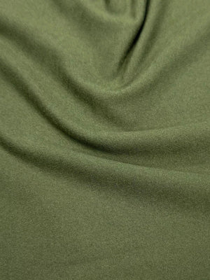 Moss green two-piece loungewear set fabric detail