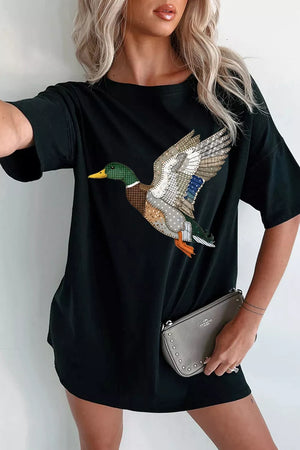 Flying Duck Graphic Round Neck T-shirt, front view
