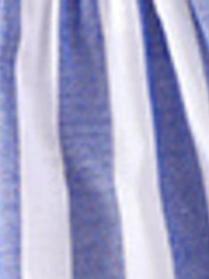 Children's Striped Tank And Shorts Set in Blue, model styling view
