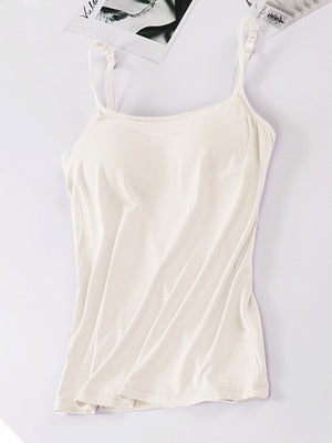 Ivory soft-cup cami with adjustable straps