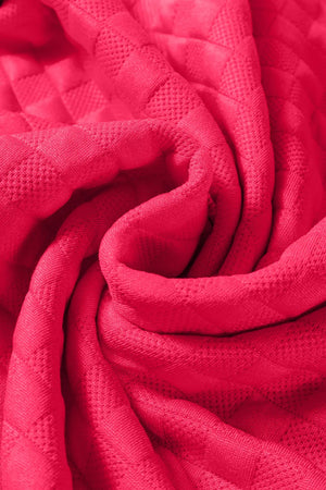 Strawberry textured weave loungewear fabric detail