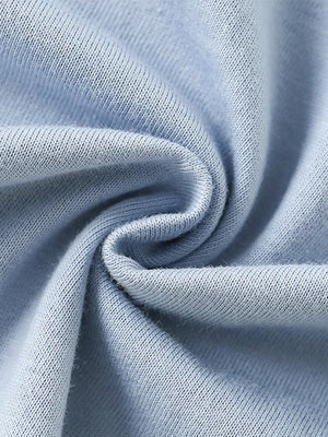 Light blue cotton toddler t-shirt fabric detail