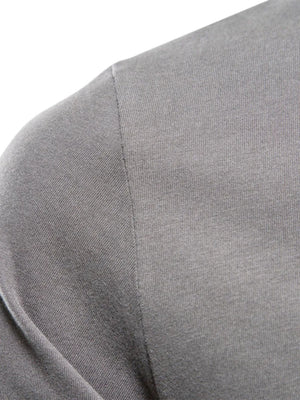 Gray textured crew-neck tee with a subtle ribbed knit fabric detail.