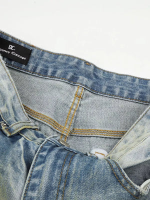 Men's blue denim jeans with wide leg and heritage-inspired wash.