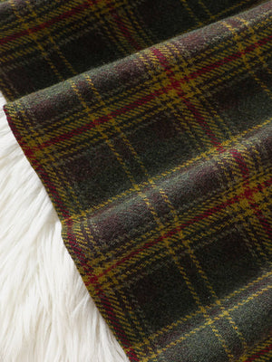 Multicolor plaid baby dress fabric detail, cotton blend, autumn style