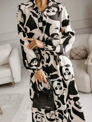 Long Sleeve Maxi Shirt Dress in Pastel Blue, product detail