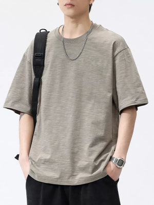 Men's relaxed fit cotton t-shirt in Sage, with crew neck and short sleeves.