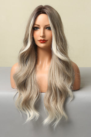 Ombre beach wave wig in light brown/blonde balayage with face-framing layers.