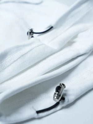 Men S Drawstring Wide Leg Pants in White, fabric detail