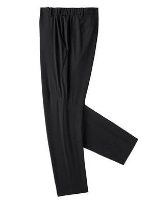Black relaxed fit men's sweatpants with elastic waist and pockets.