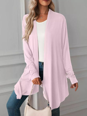 cardigan in Dark Blue with unlined and tunic-length