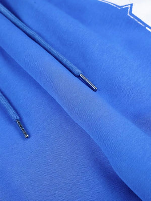 Men's Number 8 Wide Leg Capris in Blue, model styling view
