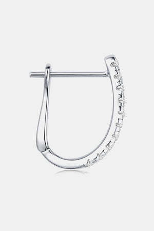 Pavé hoop sterling earrings with sparkling accents.