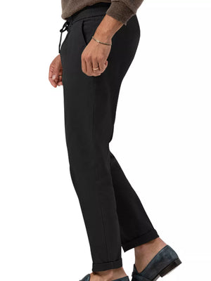 Men's Casual Drawstring Pants Plus Size in Deep Teal, fit detail