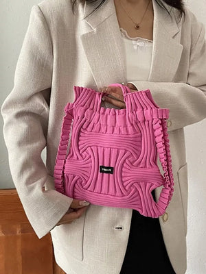 Lightweight Knitted Backpack Bag, side view