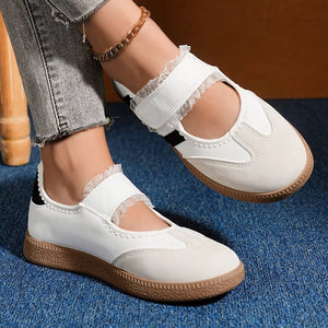 Round Toe Slip-ons in Black, side view