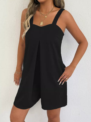 Sweetheart Neck Wide Strap Romper, alternate angle