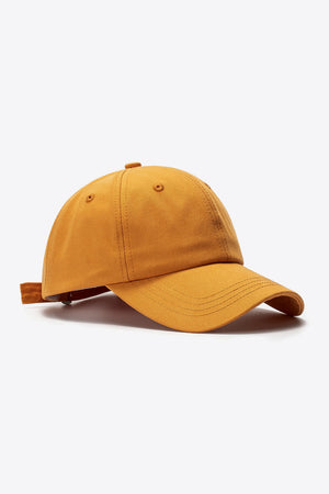 Khaki cotton baseball cap with adjustable strap