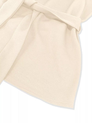 Sleeveless Top And Wide-leg Pants Set in Ivory, back view