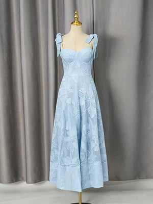 Sweetheart Neck Tie-strap Dress in White, view 16