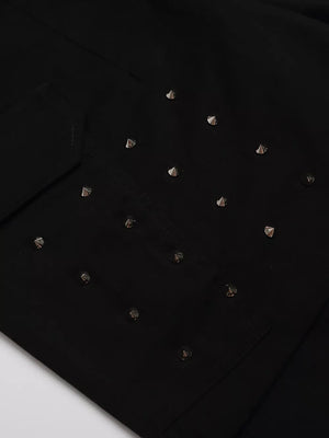 Men's Studded Cargo Capris in Chocolate, model styling view
