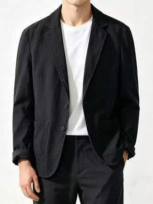 Men's Plus Size Button Up Long Sleeve Blazer, front view