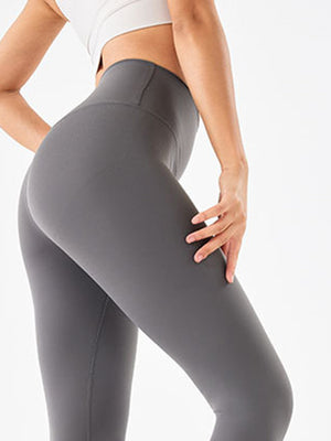 Light Gray Sculpted Contour High-Waist Leggings with a seamless design.