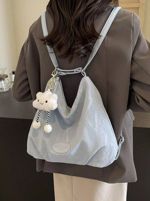 Pu Leather Shoulder Bag Medium in Blue, fit detail