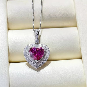 1 Carat 925 Sterling Silver Moissanite Necklace, side view