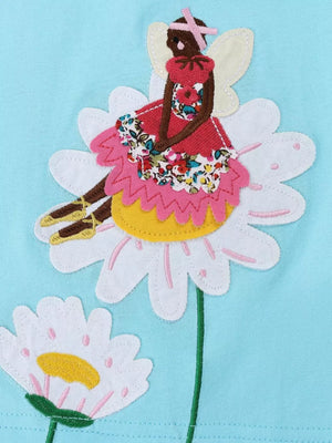 Children's Fairy And Flower Embroidered T-shirt, model styling view