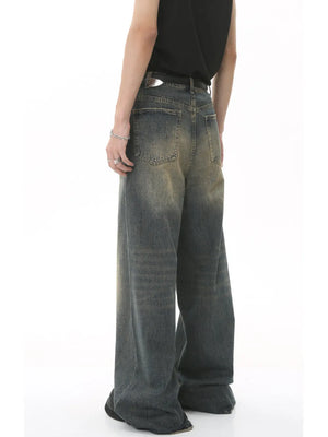 Men S Full Size Vintage Wash Wide Leg in Gray, product detail