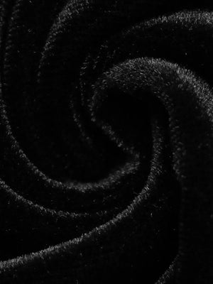 Velvet Lace Trim V-neck Mini Dress in Black, editorial view