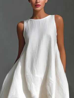 Elegant high-low hem dress in white or yellow, asymmetrical cut.