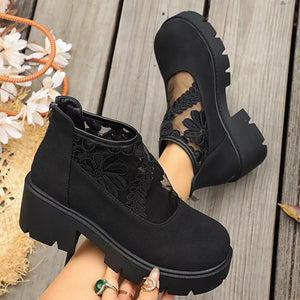 Round Toe Platform Loafers, model styling view