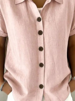 Full Size Button Up Short Sleeve Shirt in Army Green, product detail