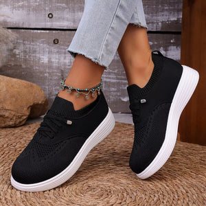 Round Toe Lace Up Sneakers in Pink, side view