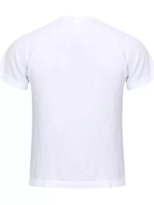 Men's Textured Knit Short Sleeve T-shirt in White, alternate angle